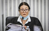 La présidente de la Cour suprême israélienne, Esther Hayut, photographiée au tribunal de Jérusalem, le 4 mai 2020. (Oren Ben Hakoon/POOL)