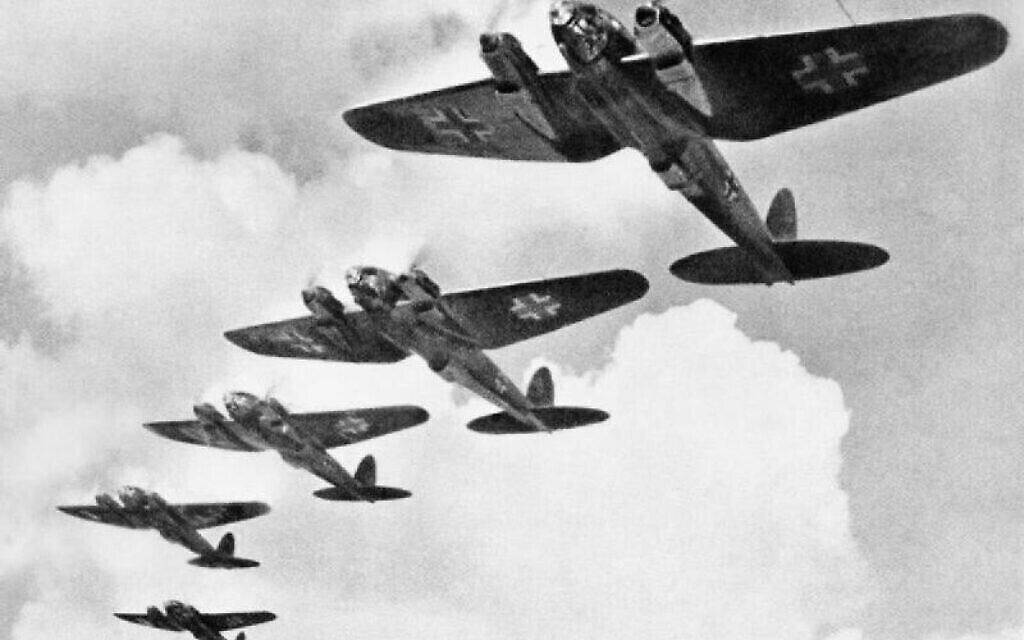 Des avions Heinkel de la Luftwaffe pendant la guerre de Bretagne (Autorisation : Domaine public)