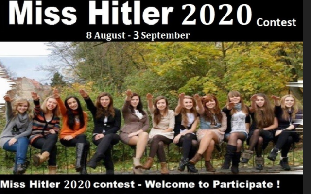 Publicité pour le concours 'Miss Hitler 2020' (Crédit : Anti-Defamation Commission)