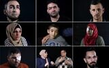 Cette combinaison d'images créée le 8 juin 2020 montre (de haut en bas à droite) Ahmed al-Louth; Muath Amarneh; Mohammed Burqan; (milieu de gauche à droite) Jacqueline Shahada; Malek Issa; Mai Abu Rawda; (en bas de gauche à droite) Sami Marsan; Nafez al-Damiri; Rifaat Barham. (Crédit : Emmanuel DUNAND / AFP)
