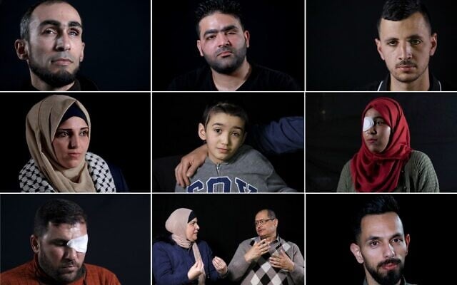 Cette combinaison d'images créée le 8 juin 2020 montre (de haut en bas à droite) Ahmed al-Louth; Muath Amarneh; Mohammed Burqan; (milieu de gauche à droite) Jacqueline Shahada; Malek Issa; Mai Abu Rawda; (en bas de gauche à droite) Sami Marsan; Nafez al-Damiri; Rifaat Barham. (Crédit : Emmanuel DUNAND / AFP)