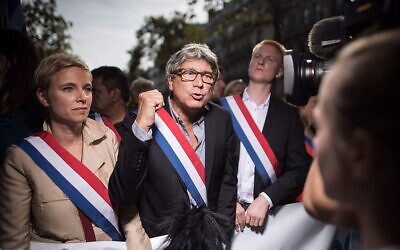 Éric Coquerel, Clémentine Autain et Adrien Quatennens à la marche du 21 septembre 2017 contre la réforme du code du travail. (Crédit : Drutchy2017 / CC BY-SA 4.0)