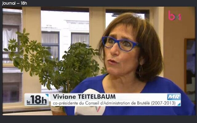 La députée bruxelloise Viviane Teitelbaum en 2017, interviewée par la chaine BX1. (Crédit : Facebook / capture d’écran BX1)