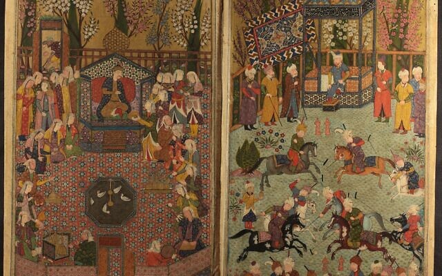 Le manuscrit 'Tuhfat al-Ahrar,' de Nur al-Din Jami réalisé en 1484 (Crédit : Bibliothèque nationale d'Israël) Le manuscrit 'Tuhfat al-Ahrar,' de Nur al-Din Jami réalisé en 1484 (Crédit : Bibliothèque nationale d'Israël)