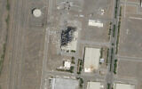 Les dommages considérables causés par une explosion et un incendie dans une usine d'assemblage de centrifugeuses avancées sur le site nucléaire iranien de Natanz, le 5 juillet 2020. (Image satellite de Planet Labs Inc. via AP)