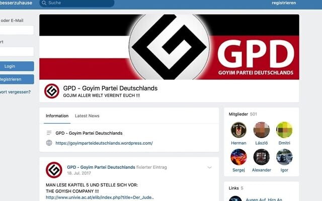 La page VK du « Goyim Party Germany ». (Capture d’écran VK)