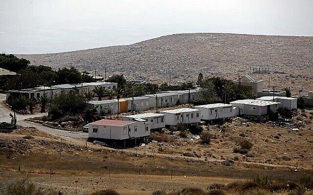 Une vue d’ensemble de l'implantation israélienne de Mitzpe Kramim en Cisjordanie, le 29 août 2018. (AFP / THOMAS COEX) Une vue d’ensemble de l'implantation israélienne de Mitzpe Kramim en Cisjordanie, le 29 août 2018. (AFP / THOMAS COEX)