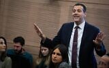 Le député Likud Miki Zohar lors d'une réunion à la Knesset, le 13 janvier 2020. (Hadas Parush/Flash90)