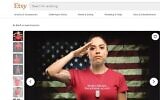 Une capté de la page Etsy vendant un t-shirt "Make Israel Palestine Again" , le 22 août 2020.