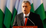 Le Premier ministre hongrois Viktor Orban s'exprime lors d'une campagne électorale à Szekesfehervar, en Hongrie, le 6 avril 2018. (Laszlo Balogh/Getty Images/via JTA)
