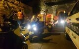 La scène d'une attaque au couteau dans la Vieille Ville de Jérusalem, le 17 août 2020 (Crédit :United Hatzalah of Israel)