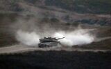 Un tank de l'armée israélienne patrouille le long de la frontière entre Israël et la bande de Gaza le 29 mai 2018. Photo illustrative (Jack GUEZ/AFP)
