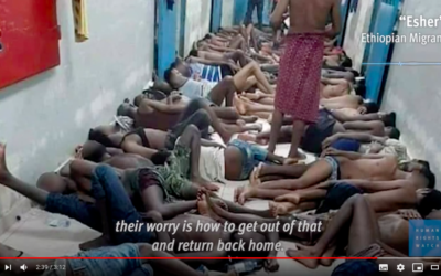 Capture d’écran de la vidéo de migrants éthiopiens en Arabie saoudite diffusée par Human Rights Watch. (Autorisation)