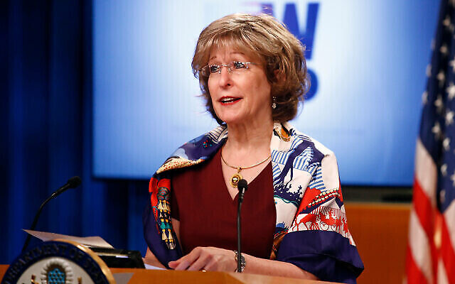 L’administratrice adjointe de l'USAID Bonnie Glick lors d'un briefing sur l'initiative Women's Global Development and Prosperity, le 11 août 2020, au département d'État américain à Washington. (Photo AP / Patrick Semansky) L’administratrice adjointe de l'USAID Bonnie Glick lors d'un briefing sur l'initiative Women's Global Development and Prosperity, le 11 août 2020, au département d'État américain à Washington. (Photo AP / Patrick Semansky)