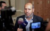 Khalil al-Hayya, haut dirigeant politique du Hamas, au Caire, en Égypte, le 22 novembre 2017. (AFP Photo/Mohamed El-Shahed)