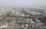 Vue de la chambre du Times of Israel à l'hôtel St. Regis à Abu Dhabi, le 31 août 2020 (Raphael Ahren/Times of Israel)