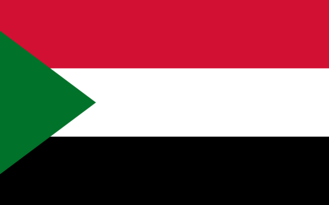 Drapeau du Soudan. (Crédit : Domaine public) Drapeau du Soudan. (Crédit : Domaine public)