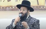 Le rabbin Netanel Shriki de Netivot en 2017. (Capture d'écran YouTube)