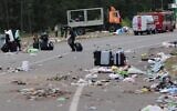 Les ordures abandonnées sur la frontière entre la Biélorussie et l'Ukraine après un conflit sur l'entrée sur le territoire ukrainien des pèlerins juifs, le 18 septembre 2020 (Capture d'écran)