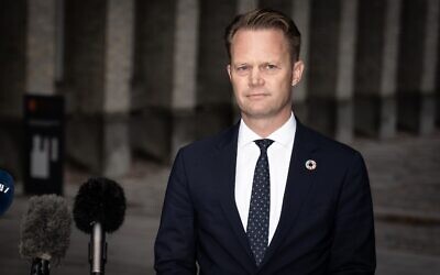 Jeppe Kofod, ministre danois des Affaires étrangères, à son ministère à Copenhague, au Danemark, le 22 octobre 2020. (Crédit : Emil Helms / Ritzau Scanpix / AFP)