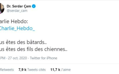 Le tweet du ministre délégué turc à la Culture, Serdam Can, publié mardi soir. (Twitter)