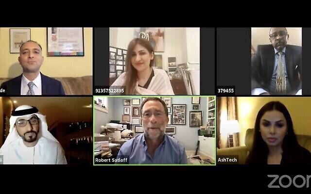 Capture d'écran d'un webinaire organisé par le Washington Institute for Near East Policy le 2 octobre 2020. (Capture d'écran : YouTube)