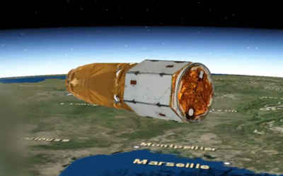 Un rendu numérique du satellite de reconnaissance israélien Ofek-16 en orbite autour de la Terre, publié le 14 juillet 2020. (Ministère de la Défense)