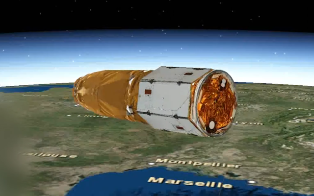 Un rendu numérique du satellite de reconnaissance israélien Ofek-16 en orbite autour de la Terre, publié le 14 juillet 2020. (Ministère de la Défense) Un rendu numérique du satellite de reconnaissance israélien Ofek-16 en orbite autour de la Terre, publié le 14 juillet 2020. (Ministère de la Défense)