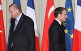Le président français Emmanuel Macron et son homoogue tur Recep Tayyip Erdogan lors d'une conférence de presse à l'Elysée, à Paris, le 5 janvier 2018. (Crédit : LUDOVIC MARIN / POOL / AFP)