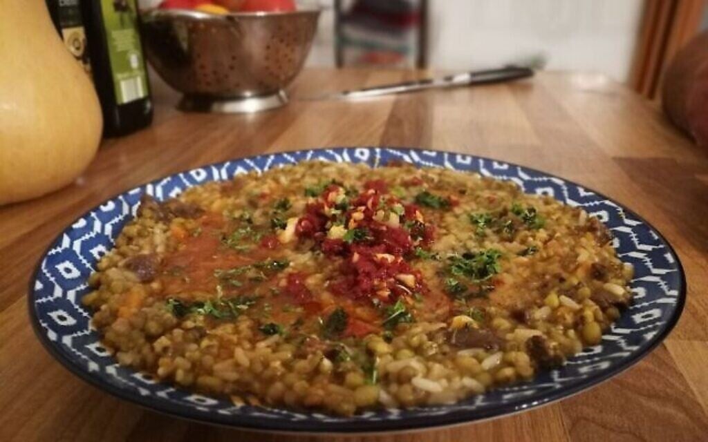 La Sholah, faite avec de la purée de haricots mungo et du riz, du chef Max Malkiel. (Autorisation)