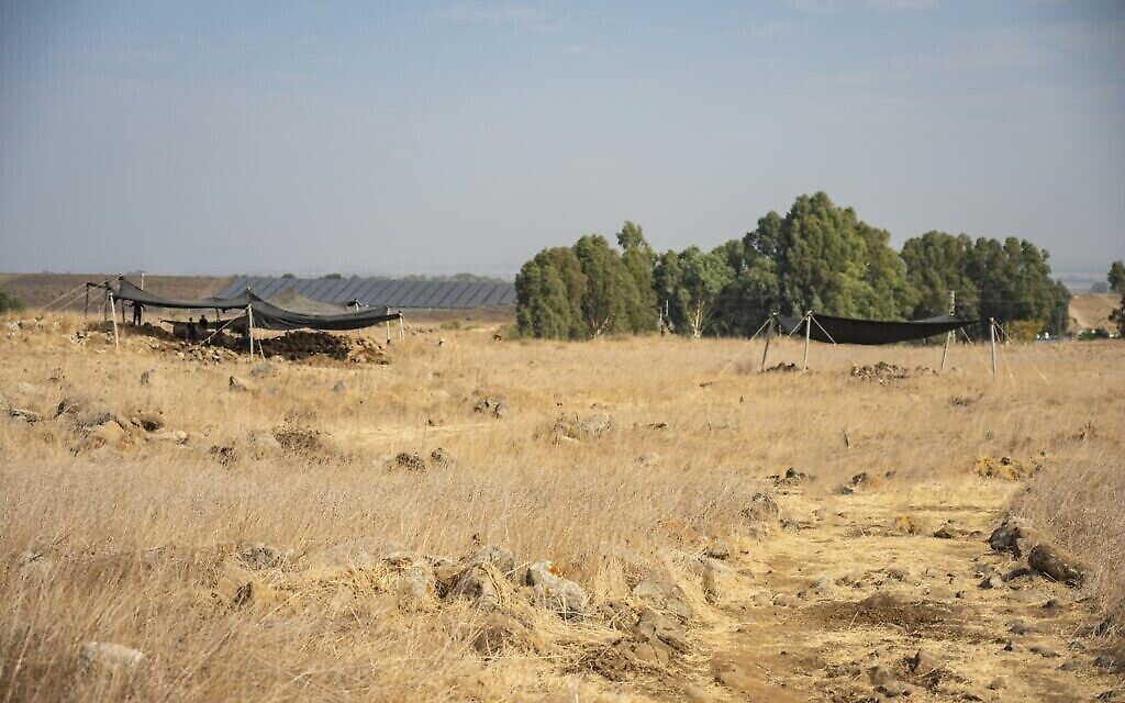 Les fouilles menées par l'Autorité des Antiquités israélienne près de Hispin dans le Golan, où une forteresse du 11e siècle après l'ère commune a été découverte. (Crédit : Yaniv Berman, Autorité des Antiquités israélienne)