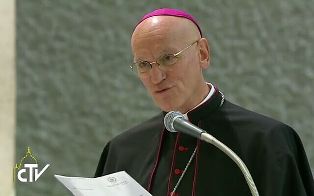 Mgr André Marceau en septembre 2016 pendant une audience du pape François à Rome. (Crédit : Centro Televisivo Vaticano)