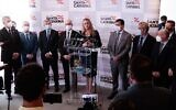 Daniela Reinehr lors d'une conférence de presse dans l'état de Santa Catarina au Brésil, le 27 octobre 2020. (Crédit : Mauricio Vieira/Secom via JTA)