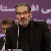 Ali Shamkhani, secrétaire du Conseil suprême de sécurité national iranien, s'exprime lors de la première réunion des secrétaires de sécurité nationale dans la capitale iranienne de Téhéran, le 26 septembre 2018. (Crédit :  ATTA KENARE / AFP)