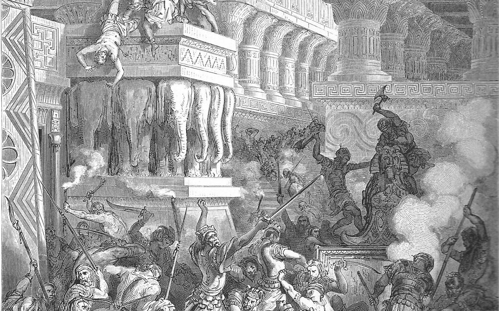 Jonathan détruit le temple du dragon, par Gustave Doré. (Crédit : Domaine public via Wikipedia)