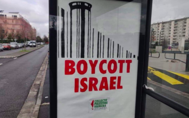 Une affiche du collectif "Palestine vaincra" installée illégalement à Toulouse, en décembre 2020. (Crédit : Capture d’écran Twitter)