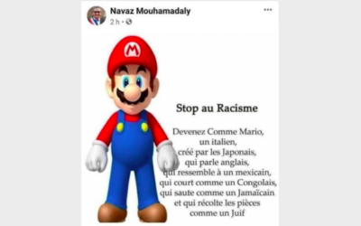 La publication Facebook partagée par Navaz Mouhamadaly, conseiller municipal de la majorité socialiste à Sarcelles, le 23 décembre dernier. (Crédit : Facebook)