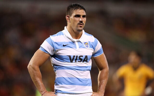 Pablo Matera, de l'équipe nationale de rugby d'Argentine, lors d'un match du tournoi de Tri-nations contre l'Australie à Newcastle, en Australie, le 21 novembre 2020. (Mark Kolbe/Getty Images via JTA)