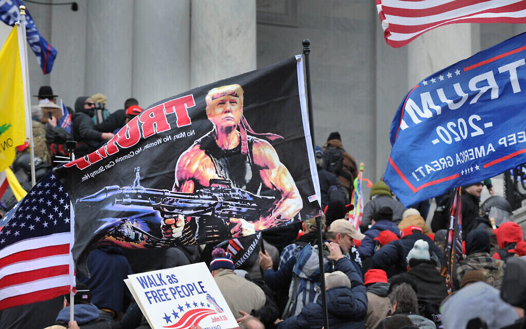Le rassemblement pro-Trump au Capitole américain, Washington, D.C., le 6 janvier 2021. (Lloyd Wolf via JTA)