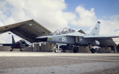 Avion d'entraînement M-346 de l'armée de l'air israélienne. (Systèmes Elbit)