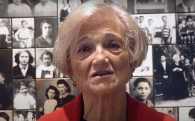 Capture d'écran de la survivante de la Shoah et éducatrice Toby Levy  (Crédit : YouTube)