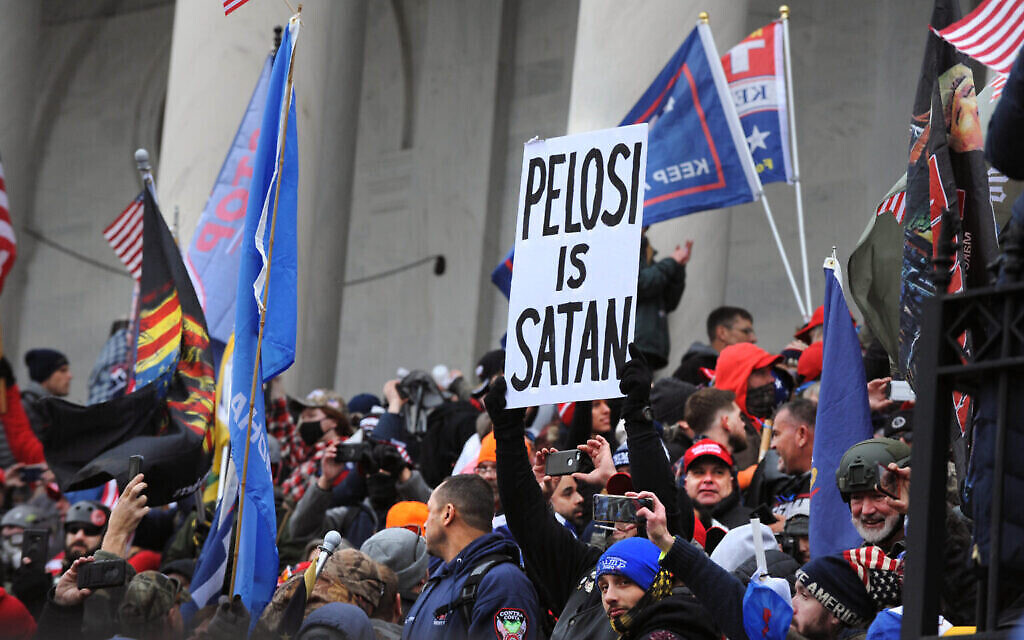 Le rassemblement pro-Trump au Capitole américain, Washington, D.C., le 6 janvier 2021. (Lloyd Wolf via JTA)