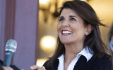 Nikki Haley, ancienne ambassadrice des États-Unis aux Nations unies, à Monroe, en Géorgie, le 30 octobre 2020. (Tom Williams/CQ-Roll Call, Inc via Getty Images/JTA)