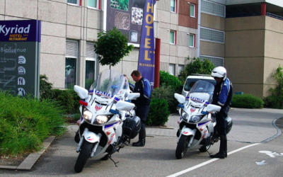 Des motards CRS à Strasbourg. (Crédit : Kevin.B / CC BY-SA 3.0)