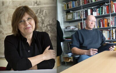 Barbara Engelking, spécialiste de la Shoah, (à gauche) et Jan Grabowski, spécialiste de la Shoah, (à droite). (Yad Vashem via AP / Autorisation)