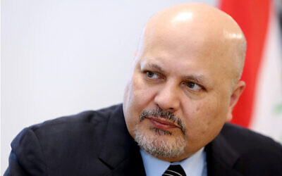 Le nouveau procureur de la CPI, Karim Khan, à Bagdad, le 27 juillet 2019. (Sabah Arar/AFP)