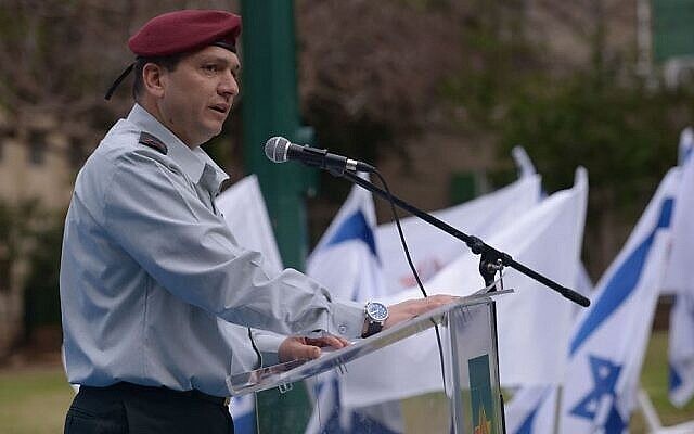 Le général Aharon Haliva lors d'une cérémonie en juin 2014. (Armée d’Israël)
