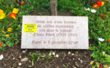 Une plaque en hommage à Anne Frank vandalisée par des militants anti-Israël, à Lyon, le 16 mars 2021. (Crédit : LICRA / Twitter)
