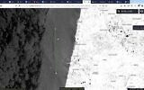 Image satellite montrant une nappe de pétrole de 26,4 kilomètres de long à environ 10 kilomètres de Hadera, dans le nord d'Israël, le 13 février 2021.