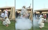 La danse Taachir, le patrimoine populaire des habitants de Taëf, en Arabie saoudite. (Crédit : AFPTV)